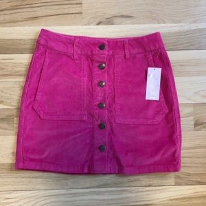 NWT Magenta Corduroy Skirt- Size 8